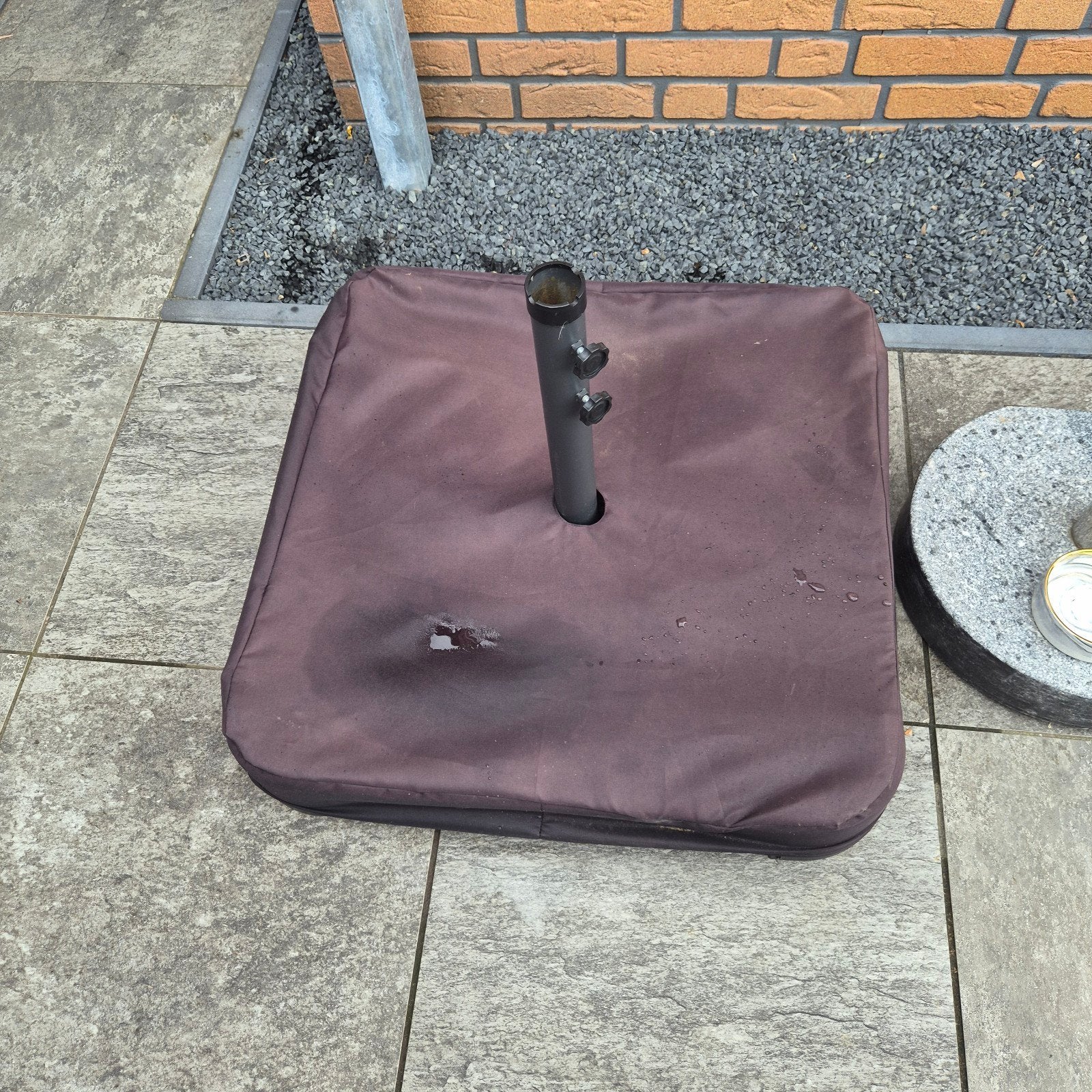 Parasolvoet met hoes - Gebruikt, Tuin en Terras, Ophalen, Gebruikt, Minder dan 1 meter, Parasolvoet