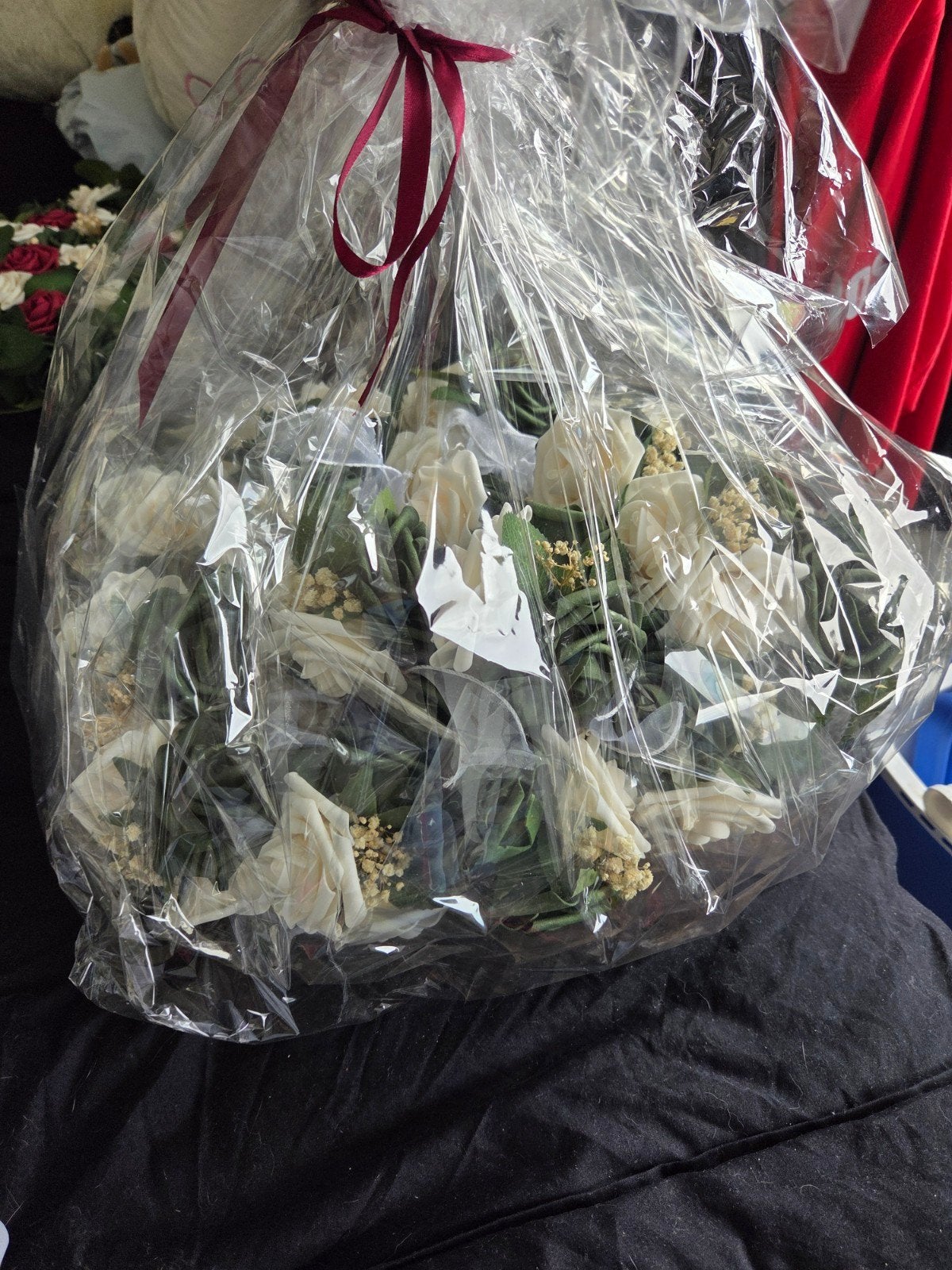 Kunstbloem corsage wit/groen, Ophalen, Binnen, Handgemaakt, Kunstbloem
