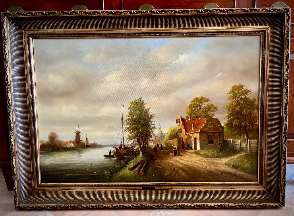 Ger van Reede voluit Gerrit Jan Adriaan van Reede, 1929–1998, Doek, Ophalen of Verzenden, Landschap, Klassiek
