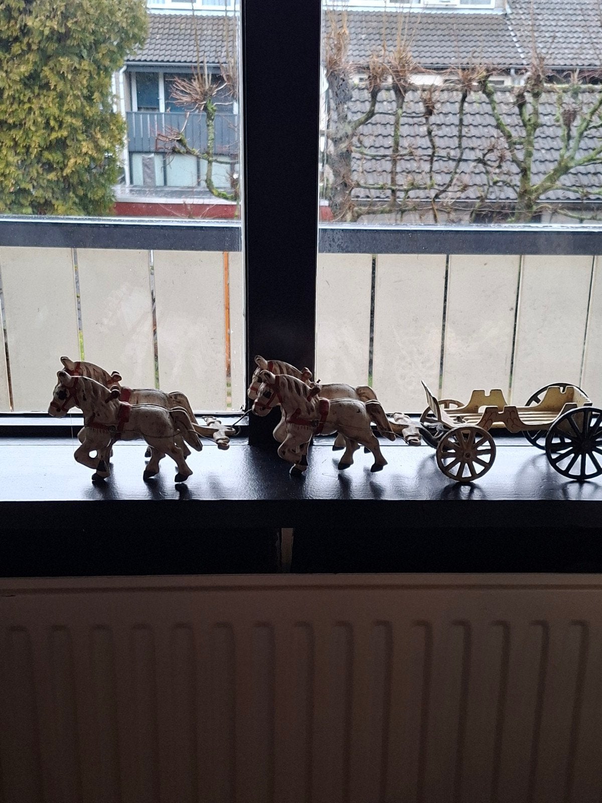 metalen paard en wagen, Ophalen of Verzenden, Zo goed als nieuw