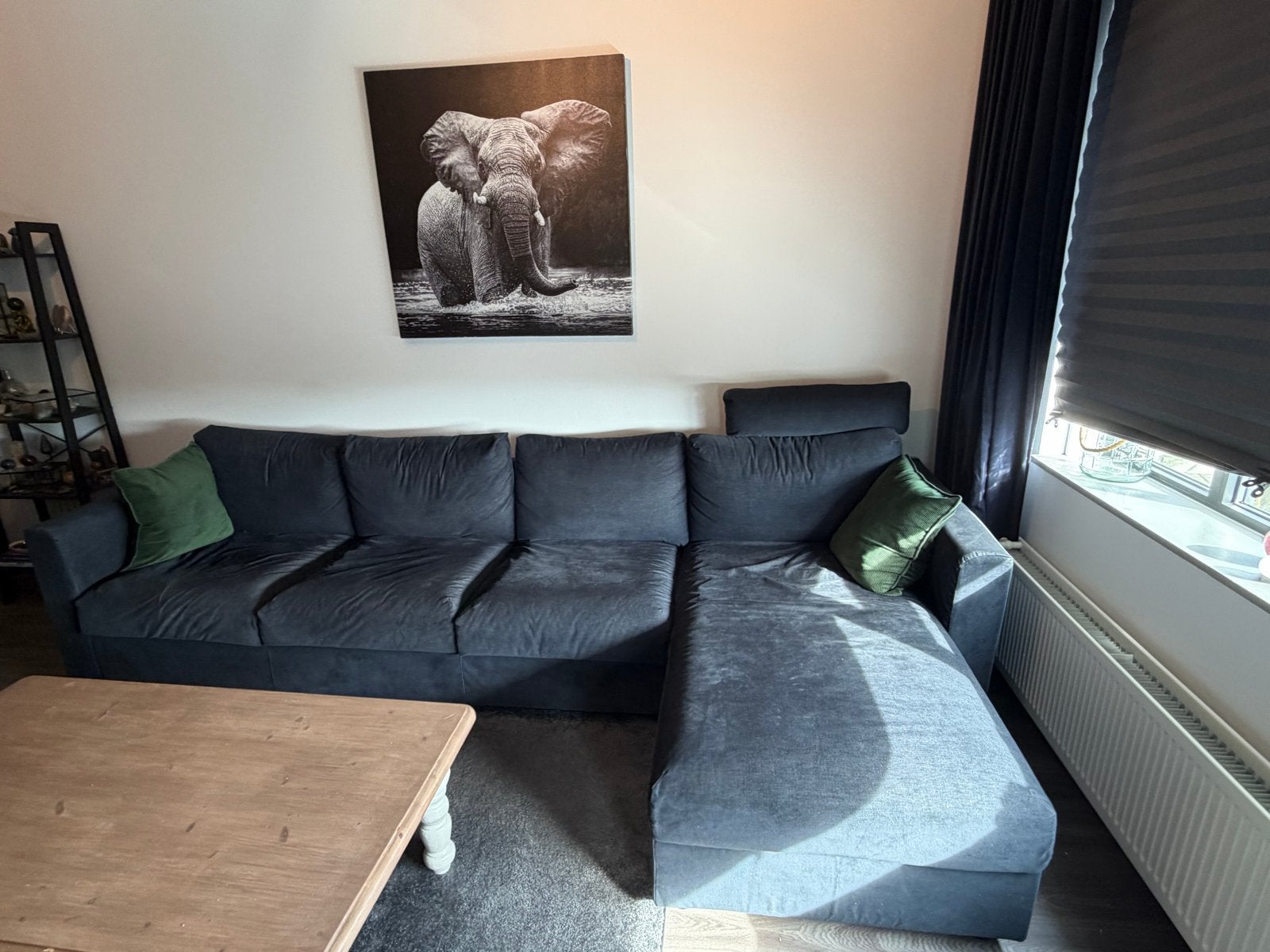 Grote hoekbank met hoofdsteun (ikea vimle serie), Ophalen, Zo goed als nieuw, Stof