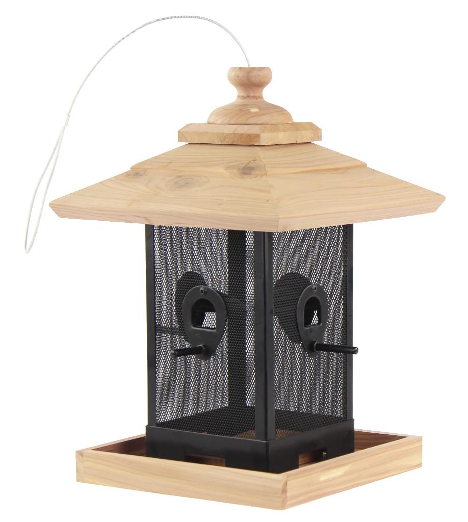 Voedersilo Dennenhout/Metaal Vierkant Elin, Dieren en Toebehoren, Ophalen of Verzenden, Nieuw, Kippenhok of Kippenren