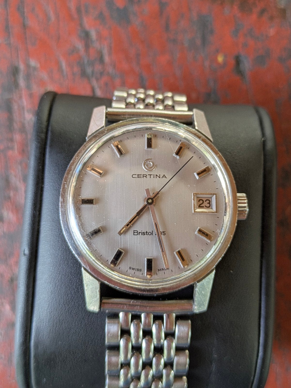 Certina Bristol 235 mechanisch horloge met datumaanduiding, Ophalen of Verzenden, Staal, Overige merken