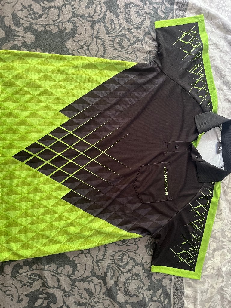 Harrows dartshirt groen-zwart maat M, Ophalen of Verzenden, Nieuw, Maat 48/50 (M), Groen