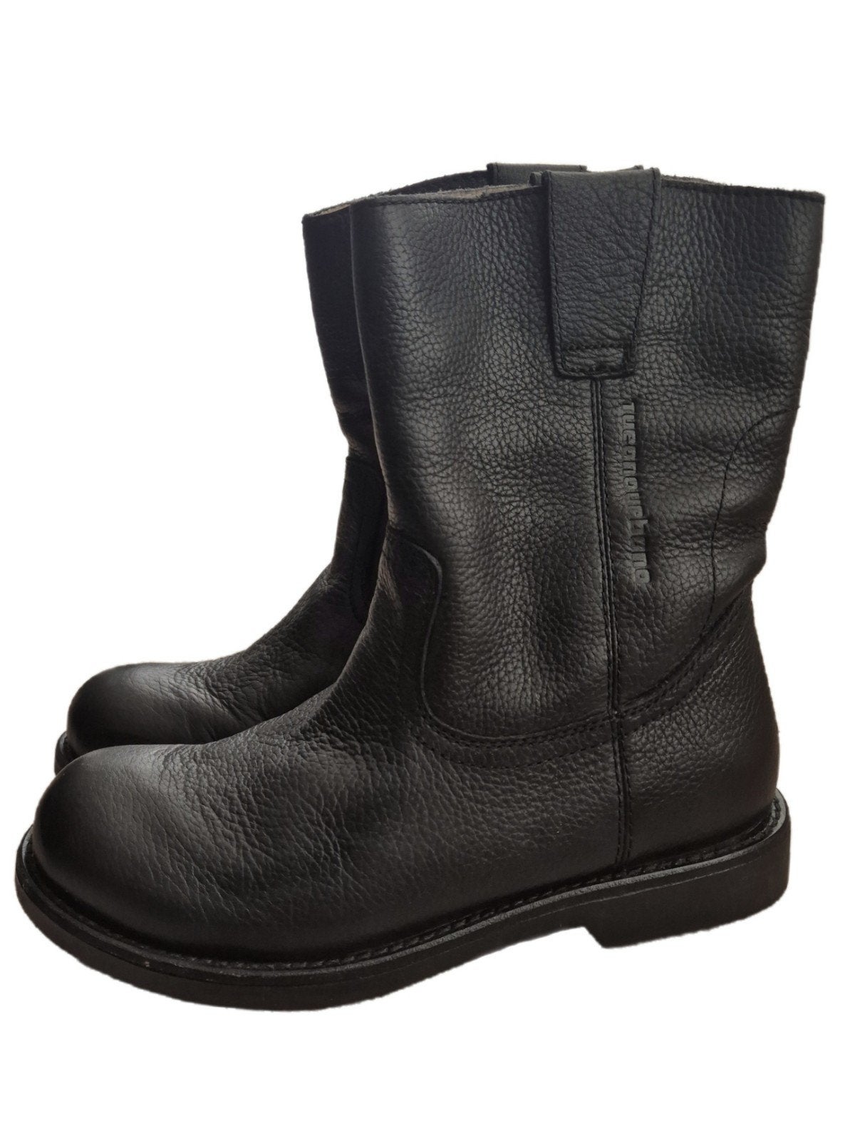 Zwart leren bikerboots, motor laarzen, Zwart, Boots, Ophalen of Verzenden, Zo goed als nieuw