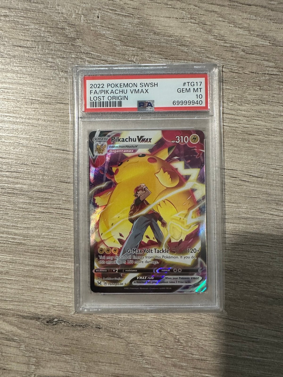 Pikachu VMAX TG17/TG30 Lost Origin PSA 10 Pokemon Kaart, Ophalen, Nieuw, Losse kaart, Foil
