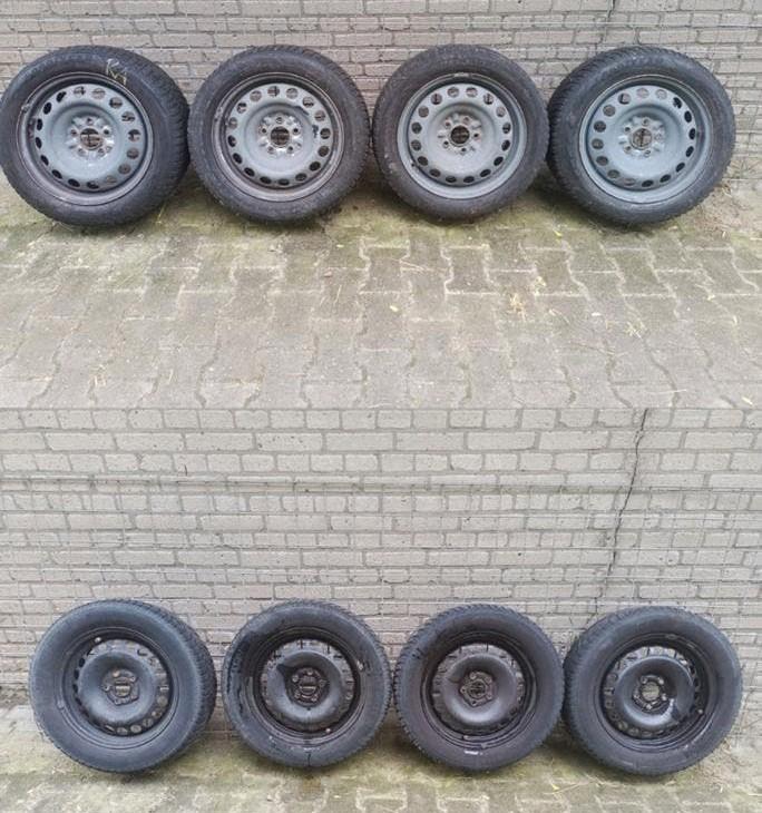 2 sets winterbanden op stalenvelgen T.E.A.B., Ophalen, Gebruikt