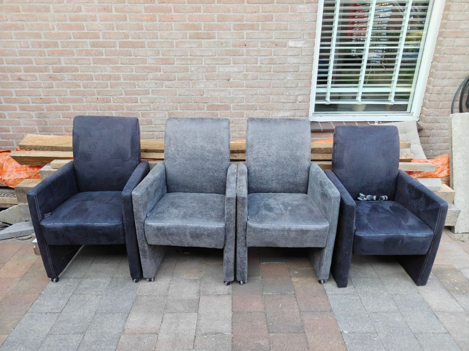 Zigo stoelen op wieltjes met verstelbare rugleuning, Ophalen, Gebruikt, Vier, Stof