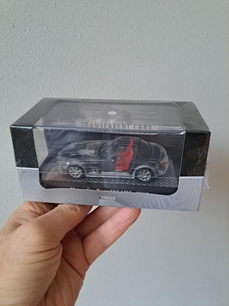 Mercedes Benz SLS AMG 2010 transparant 1:43 Atlas 7237001, Ophalen of Verzenden, Nieuw, Auto, Overige merken