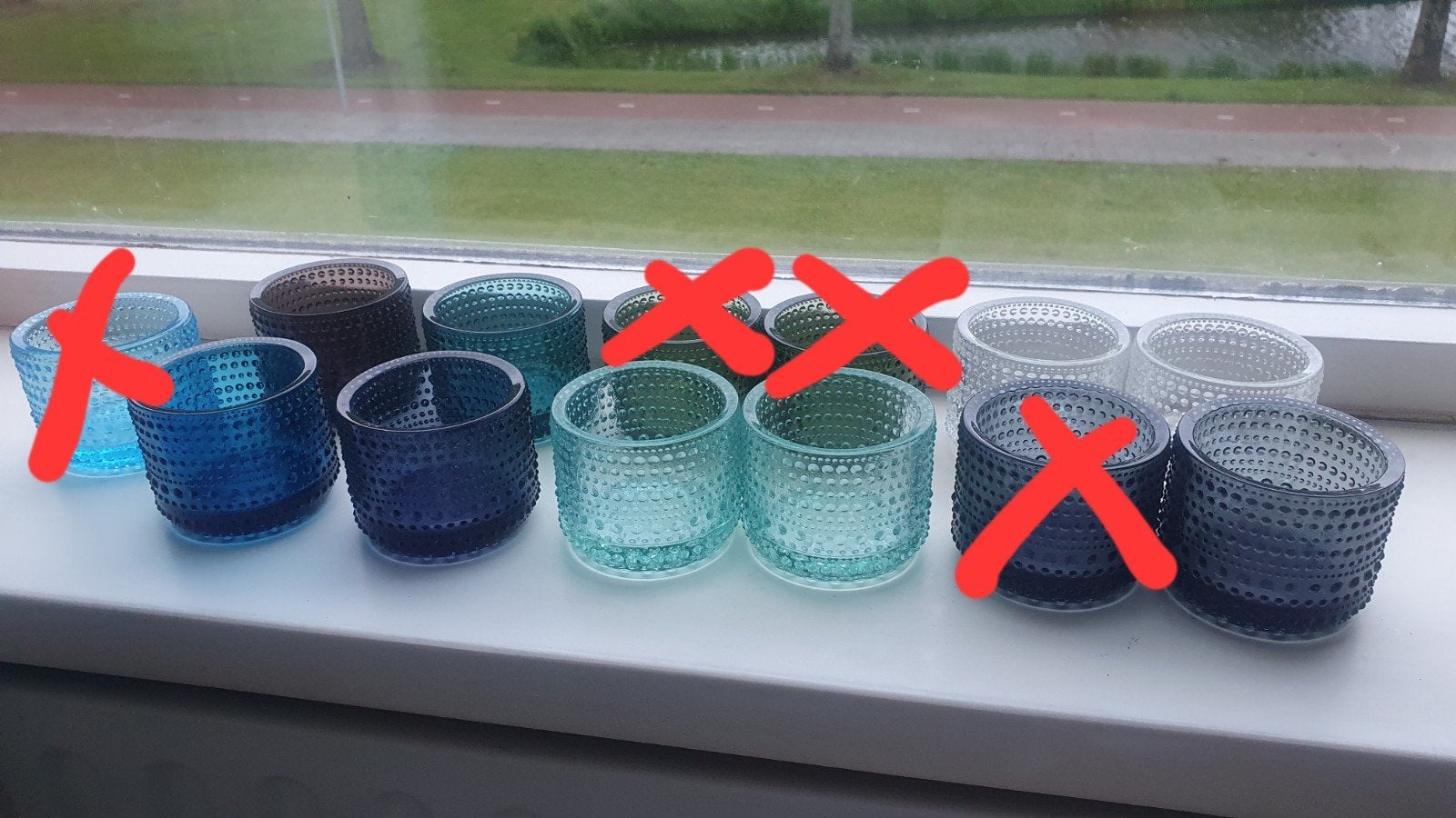 Iittala Kastehelmi theelichthouders in diverse kleuren, Ophalen of Verzenden, Zo goed als nieuw, Groen, Overige materialen