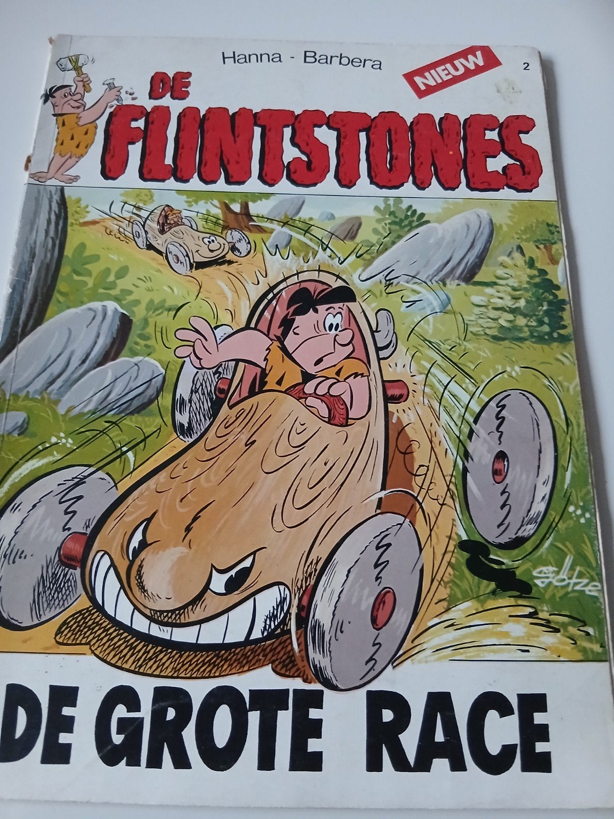 De Flintstones: De Grote Race - Stripboek, Eén stripboek, Ophalen of Verzenden, Zo goed als nieuw, Hanna-Barbera