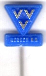 VVV Bergen N.H. zilver op blauw plastic speldje ( X_019a ), Verzamelen, Speldjes, Pins en Buttons, Verzenden, Zo goed als nieuw