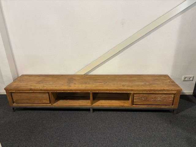 TV-meubel / Dressoir Teak hout 220cm, Niet ingevuld, Gebruikt, Niet ingevuld, Ophalen of Verzenden