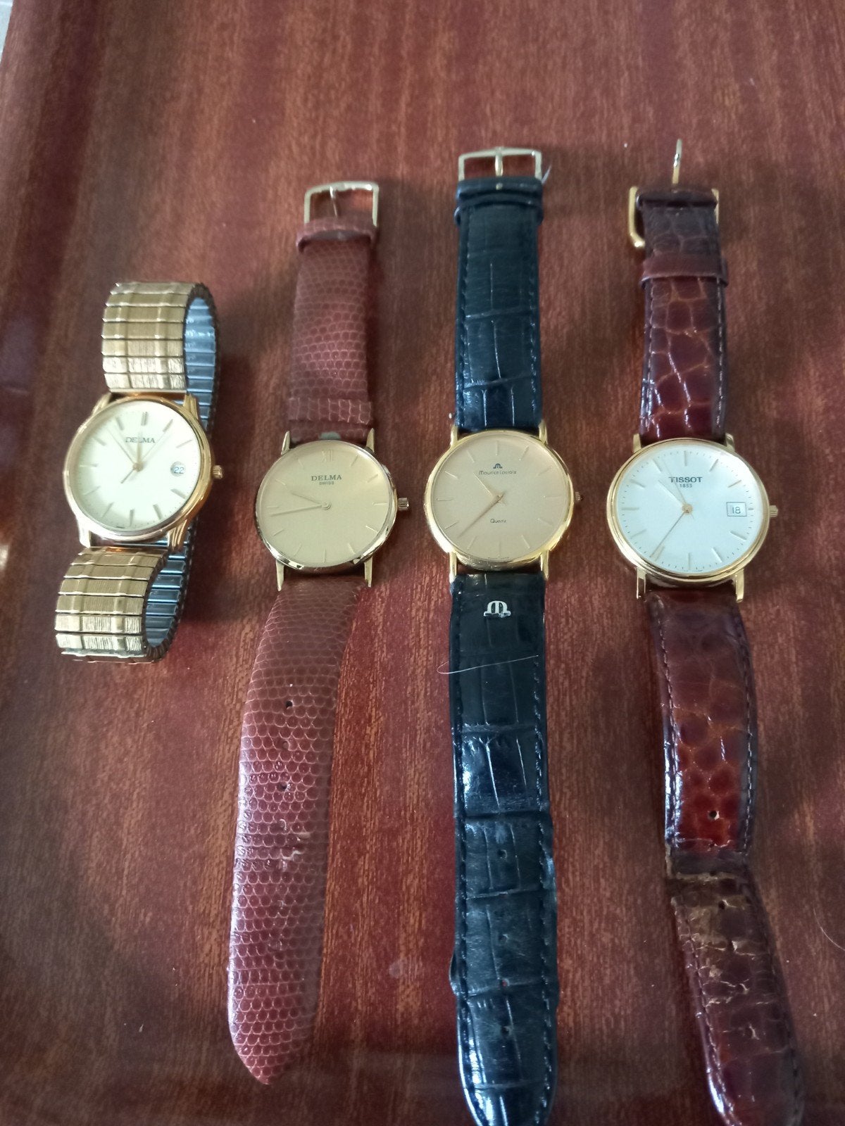 4 mooie Herenhorloges- DELMA - TISSOT en MAURICE  LACROIX, Verzenden, Zo goed als nieuw, Staal, Overige merken