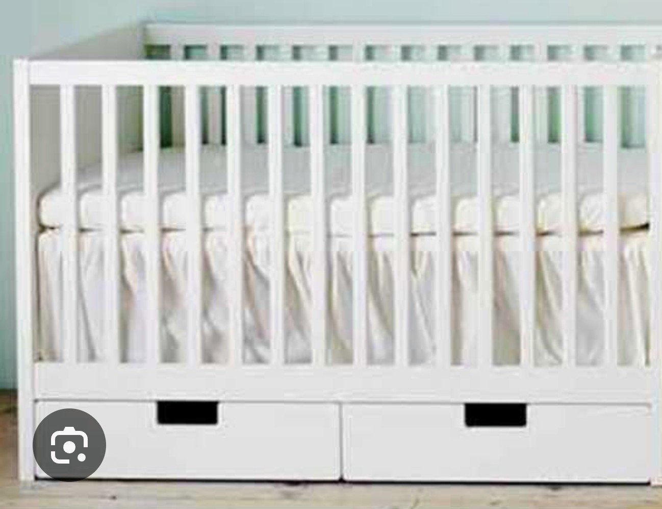 Babybedje Ledikant Ikea Stuva doorgroei plus accessoires, Kinderen en Baby's, Ophalen, Gebruikt, Minder dan 140 cm, Minder dan 70 cm