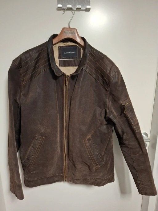 Heren leren (leder) jas maat 58 c.comberti, Ophalen of Verzenden, Zo goed als nieuw, Maat 56/58 (XL), Bruin
