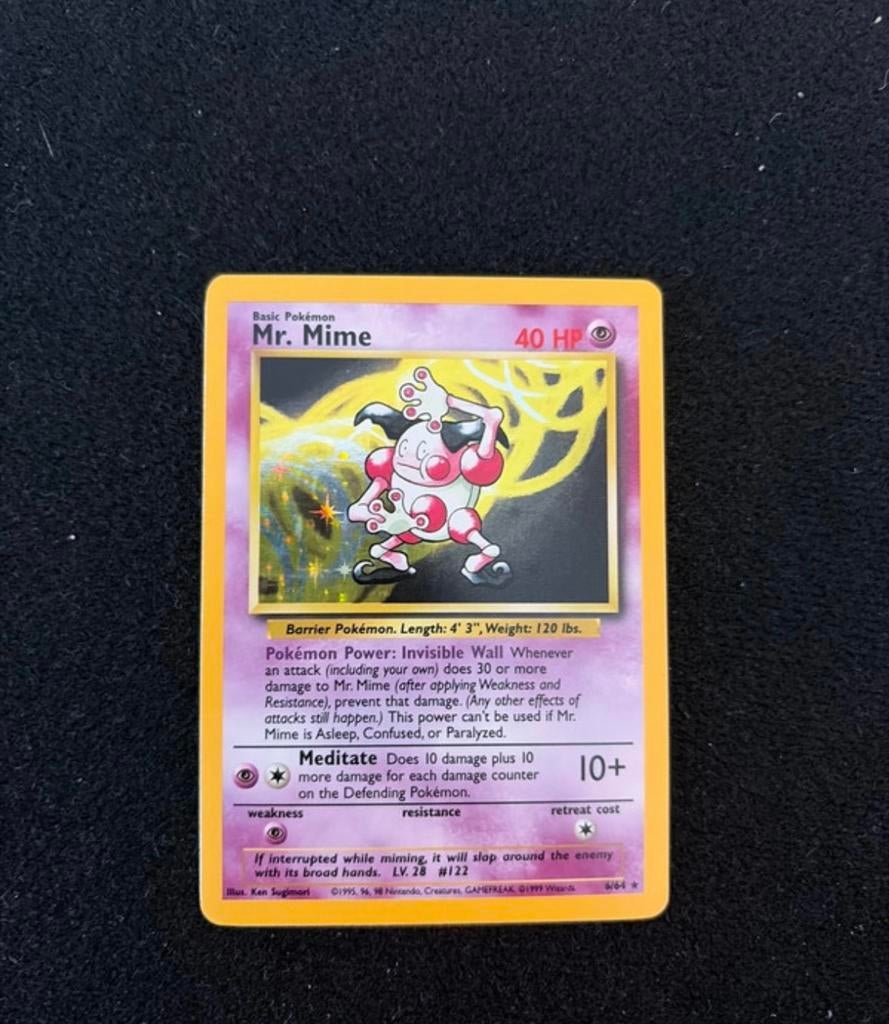 Mr. Mime jungle holo NO SYMBOL ERROR, Hobby en Vrije tijd, Verzamelkaartspellen | Pokémon, Ophalen of Verzenden, Zo goed als nieuw