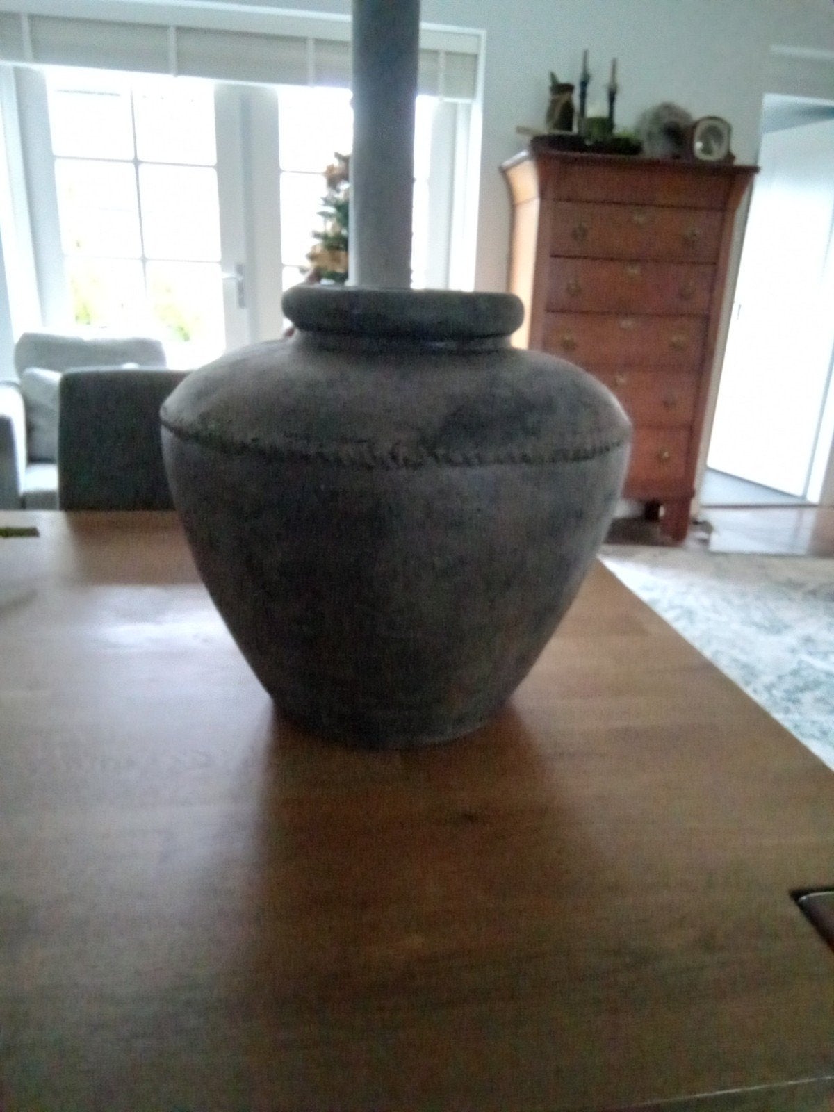 grote kruik/pot, Huis en Inrichting, Woonaccessoires | Vazen, Ophalen, Nieuw, Grijs, Steen/keramiek