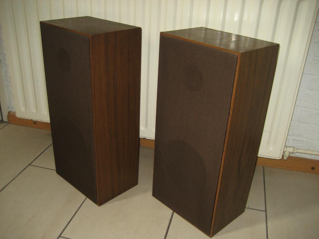 siemens two way system speakers wood vintage, Ophalen of Verzenden, Gebruikt, Minder dan 60 watt, Overige merken