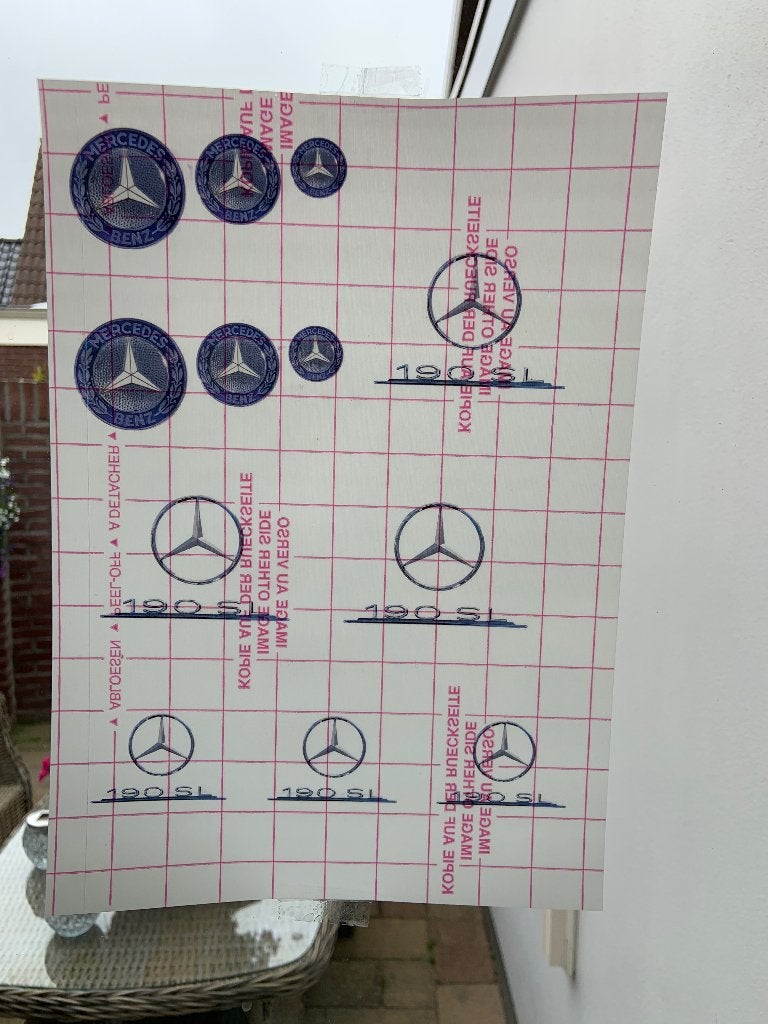 stickers Transparante Mercedes Benz 190 SL - 190sl / W121, Verzenden, Nieuw, Auto of Motor