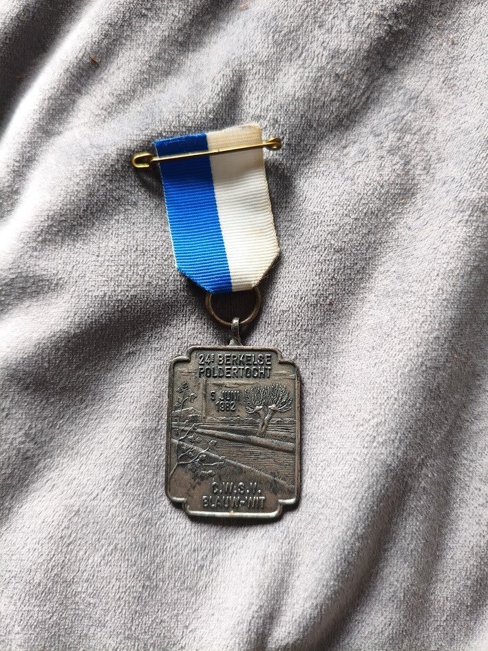 Wandel medaille 24e Berkelse poldertocht 5 juni 1982, Postzegels en Munten, Penningen en Medailles, Ophalen of Verzenden, Overige materialen