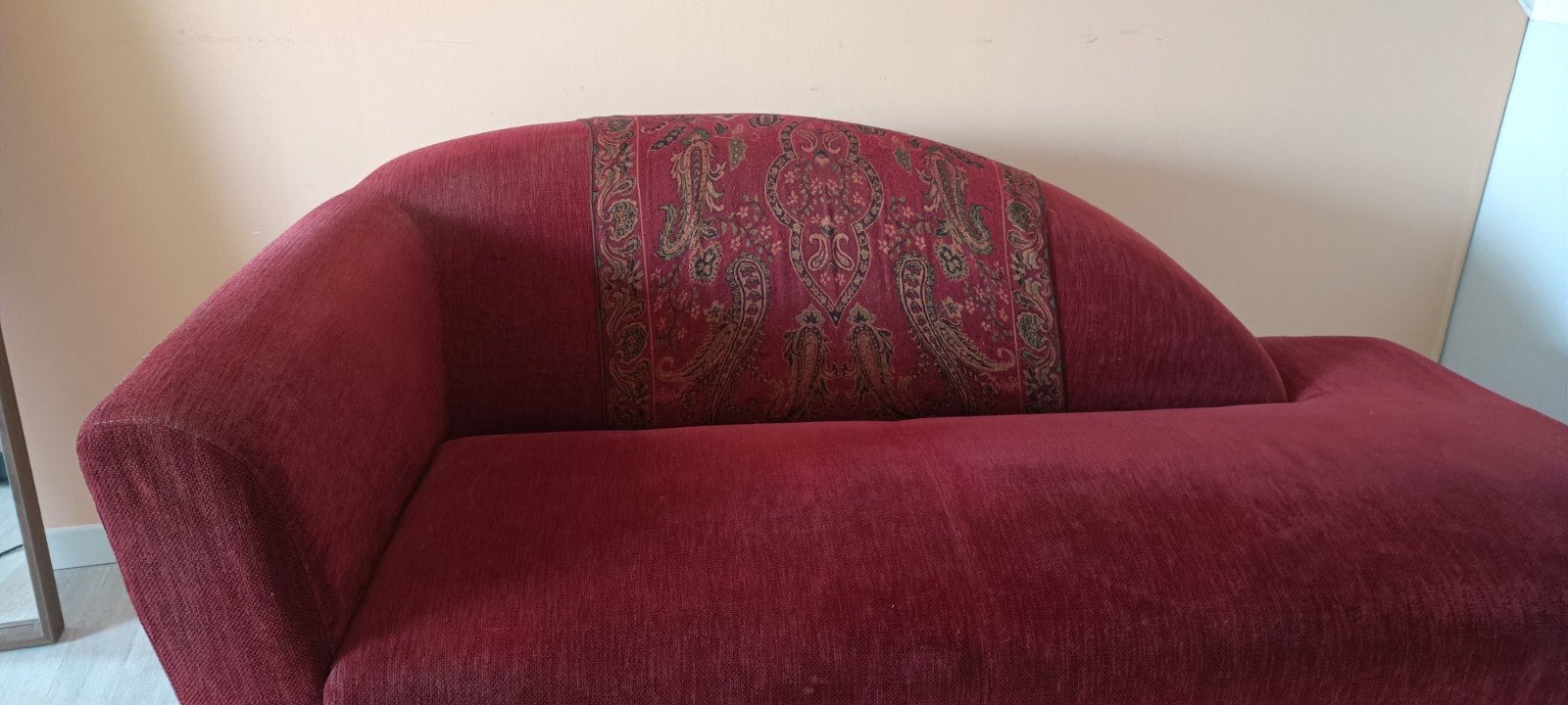 Rode chaise longue van Montèl, Huis en Inrichting, Ophalen, Gebruikt, Eenpersoons, 150 tot 200 cm