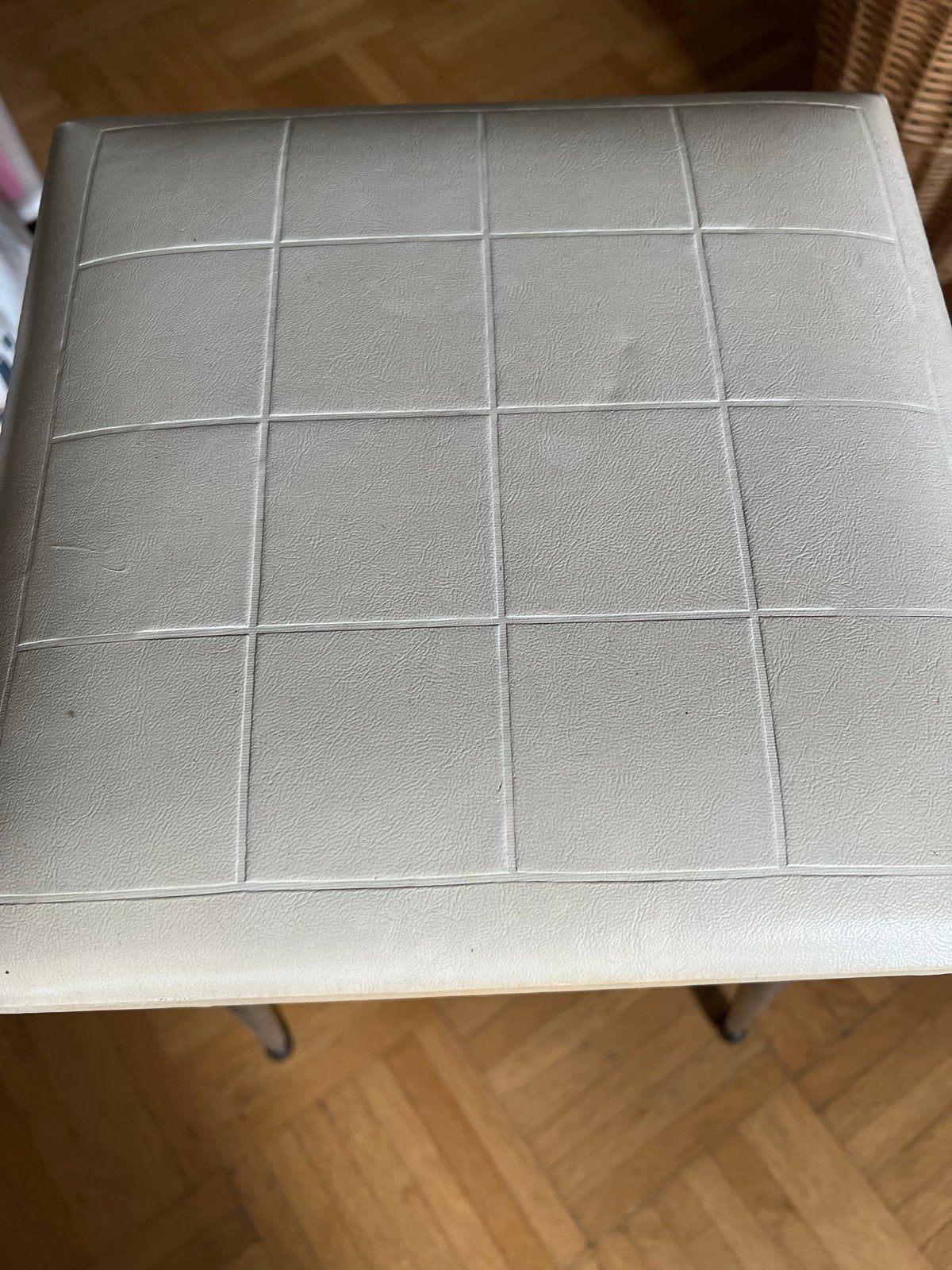 Vintage Brabantia krukje skai leer ecru, Ophalen, Gebruikt, Staal