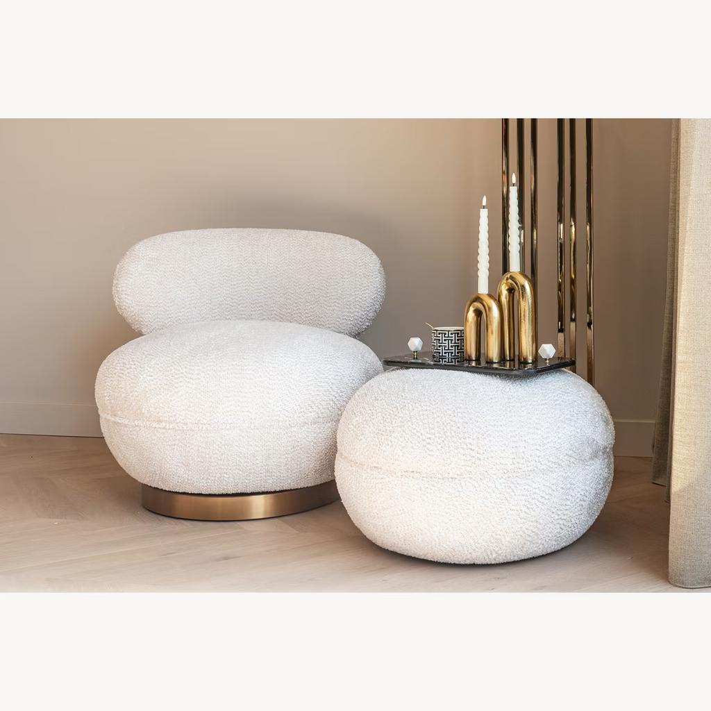 Draaifauteuil Jace – Lovely Cream + Poef Richmond Interiors, Huis en Inrichting, Fauteuils, Ophalen of Verzenden, 75 tot 100 cm