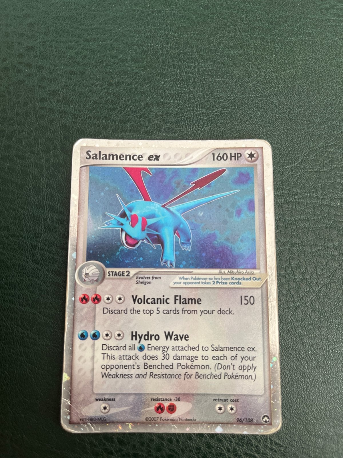 Salamence ex 96/108 Pokémon kaart, Ophalen of Verzenden, Gebruikt, Losse kaart, Foil