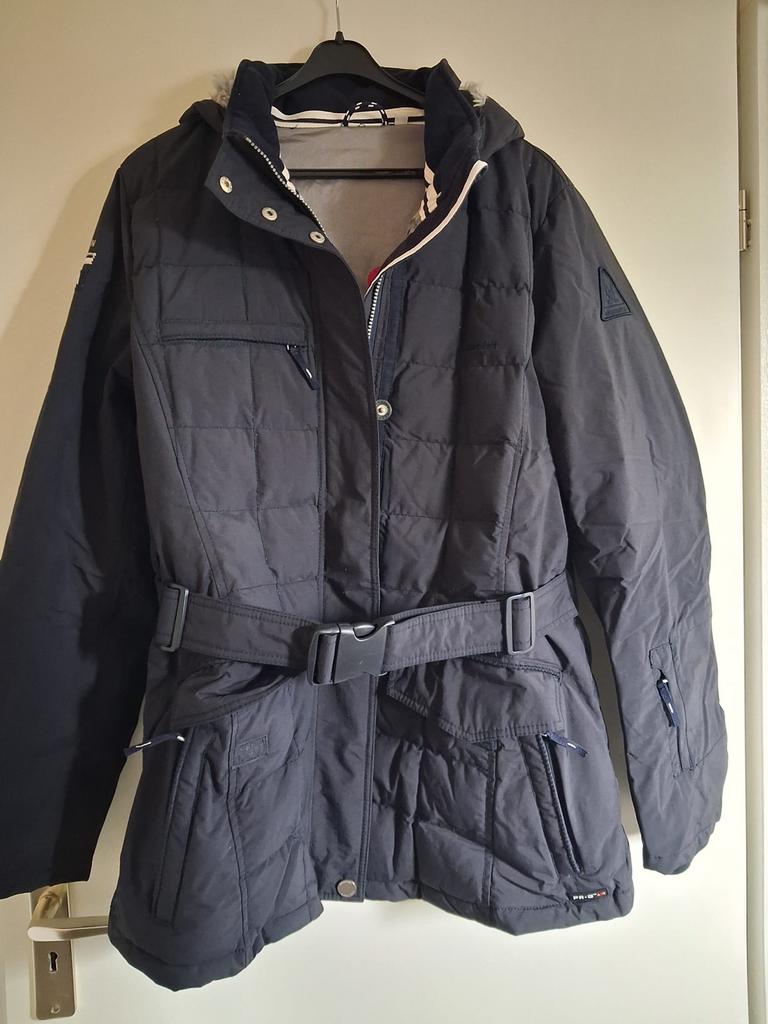 Gaastra jas - Donkerblauw gewatteerd met ceintuur, Ophalen of Verzenden, Gedragen, Maat 46/48 (XL) of groter, Blauw