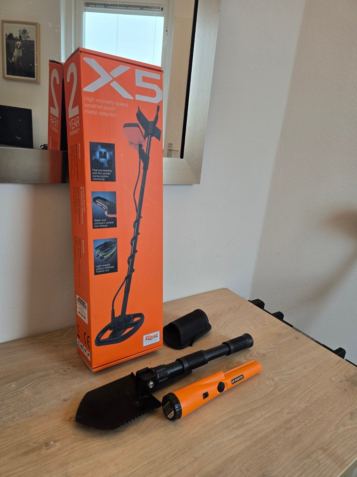 Quest X5 Metaaldetector met schep en GP pointer
