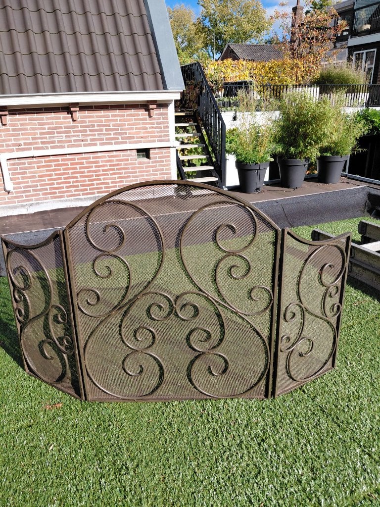 Openhaardscherm vintage design, Huis en Inrichting, Ophalen, Gebruikt, Vrijstaande haard, Houthaard