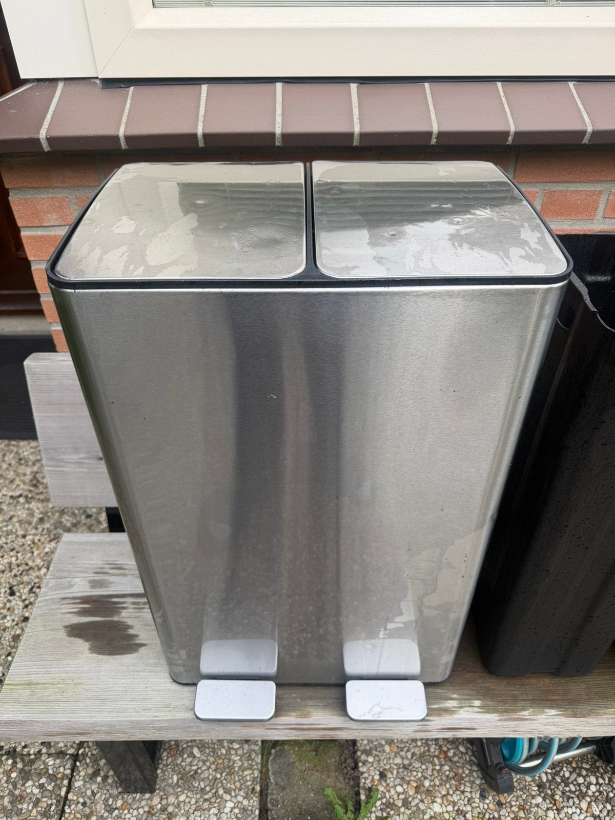 Umuzi Cleaning prullenbak - 60L (2 vakken) - RVS - gebruikt, Ophalen, Gebruikt, Met pedaal, 40 liter of meer