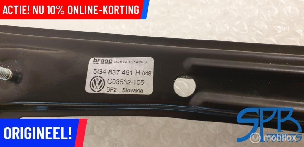 GOLF 7 7.5 LINKS VOOR Raammechanisme Linksvoor 5G4837461H, Volkswagen, Nieuw, Ophalen of Verzenden, Volkswagen