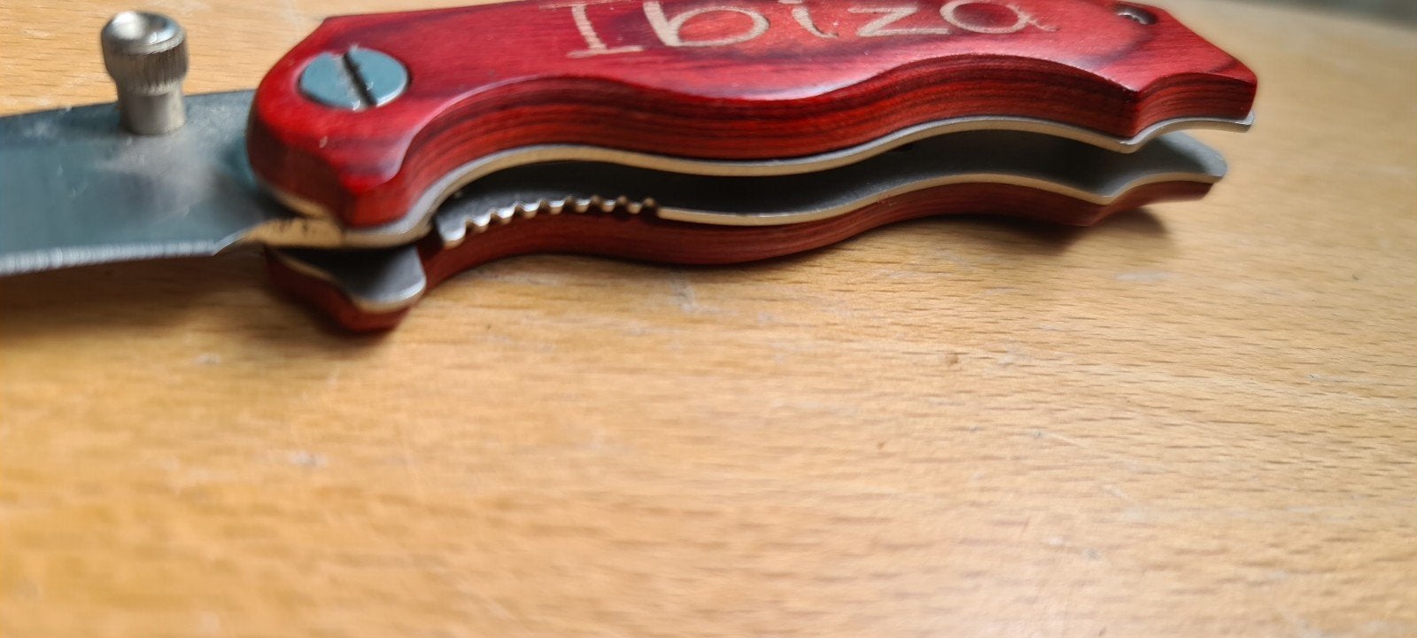 Zakmes met houten handvat - Ibiza, Hobby en Vrije tijd, Overige Hobby en Vrije tijd, Ophalen of Verzenden, Gebruikt