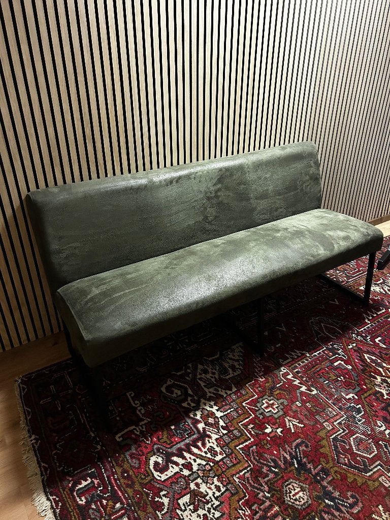 Eetkamerbank Thurso 170 cm microleder groen, Ophalen, Gebruikt, Minder dan 75 cm, 150 tot 200 cm
