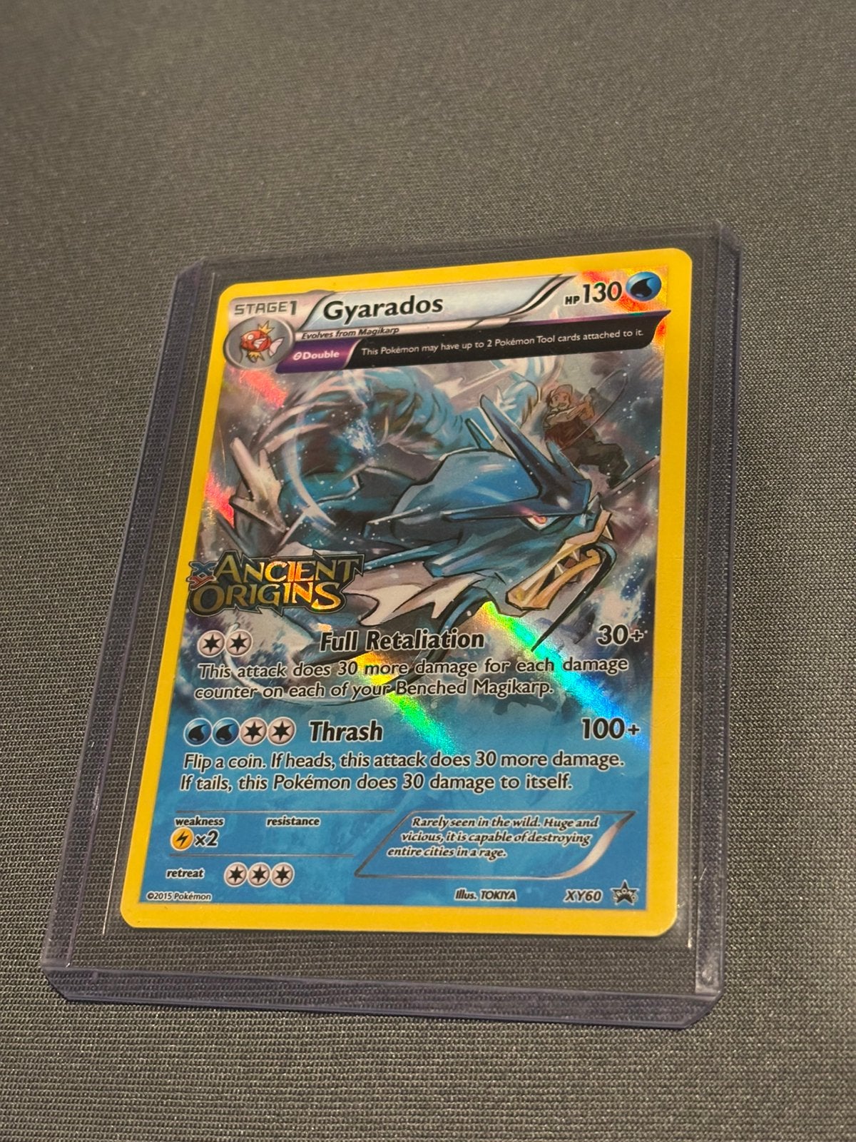 Pokémon Gyarados XY60 Ancient Origins Promo Holo 2015, Ophalen of Verzenden, Zo goed als nieuw, Losse kaart, Foil