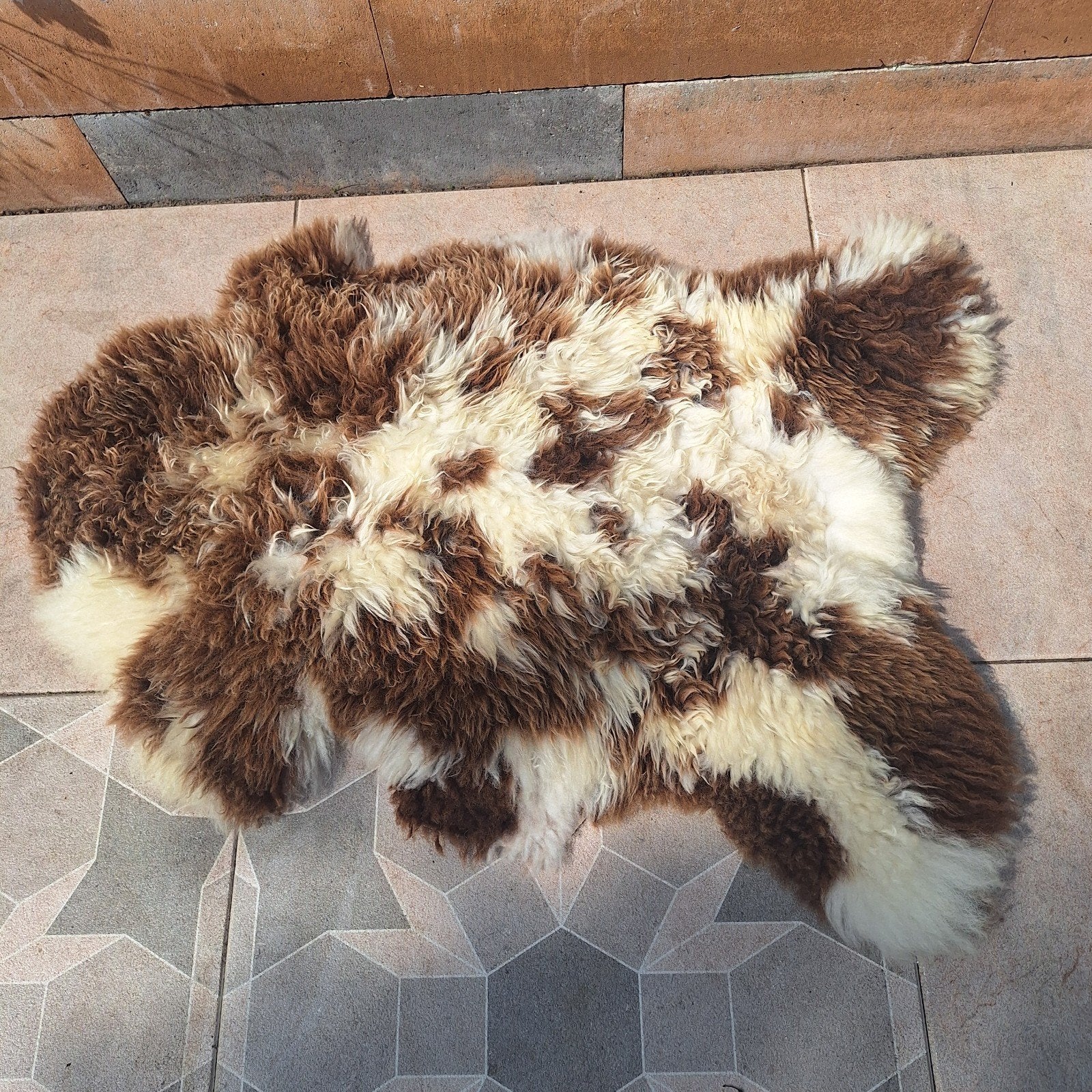 Schapenvacht bruin/wit - Graaf - Made in Holland, 50 tot 100 cm, Natuurlijk, Landelijk, Zo goed als nieuw, Overige vormen