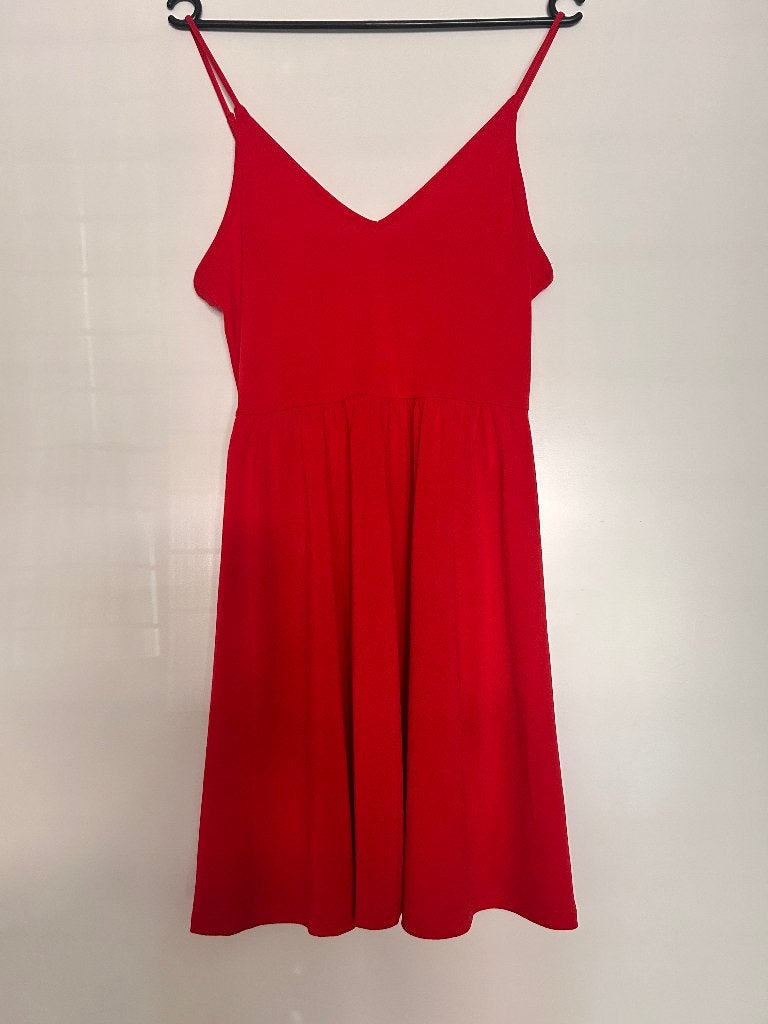 H&M zomerjurkje rood (Maat S), H&M, Ophalen of Verzenden, Zo goed als nieuw, Maat 36 (S)