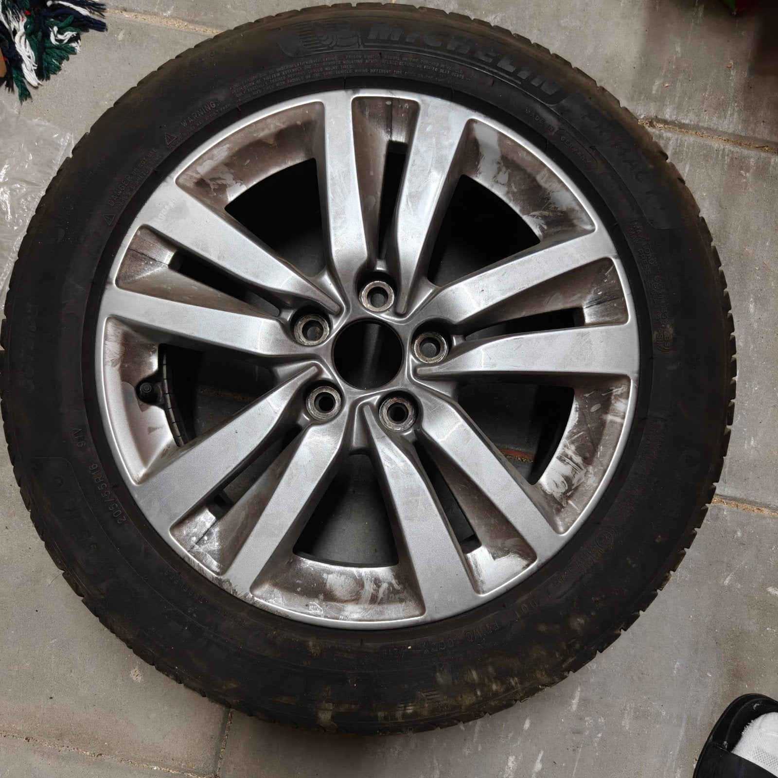 Zomerbanden+velg 205/55/16 Peugeot 308sw. Weinig gereden, Ophalen, Gebruikt, Peugeot