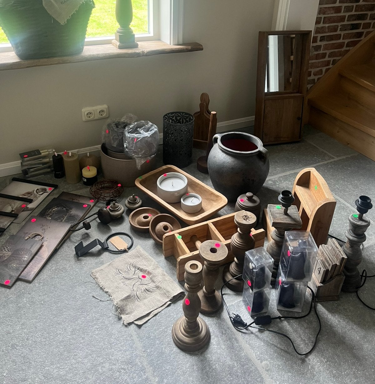 Partijverkoop landelijke woonaccessoires, Ophalen, Hout, -, -