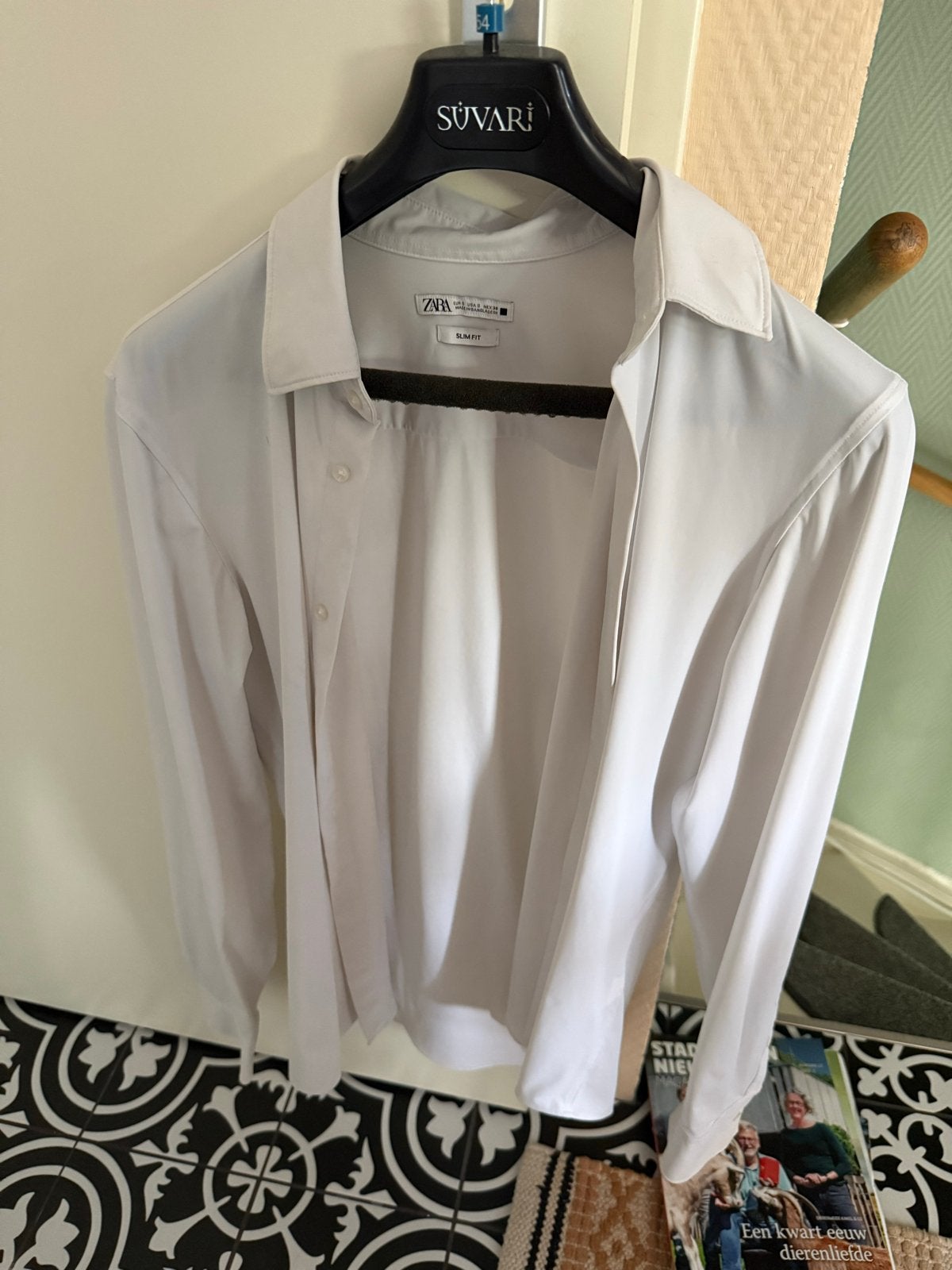 Nette witte overhemd - John Miller / Zara, Kleding | Heren, Overhemden, Zo goed als nieuw, Halswijdte 39/40 (M), Wit, Ophalen