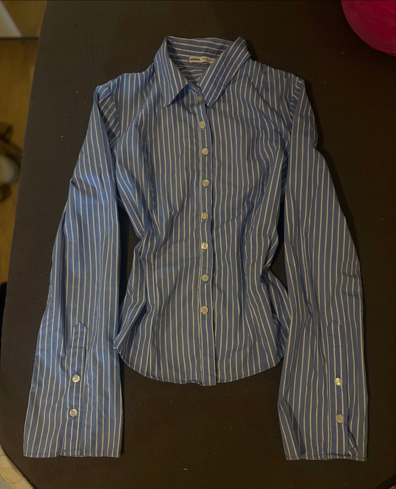 Bershka blauw wit gestreepte blouse - Maat M, Kleding | Dames, Blouses en Tunieken, Ophalen of Verzenden, Zo goed als nieuw, Maat 38/40 (M)