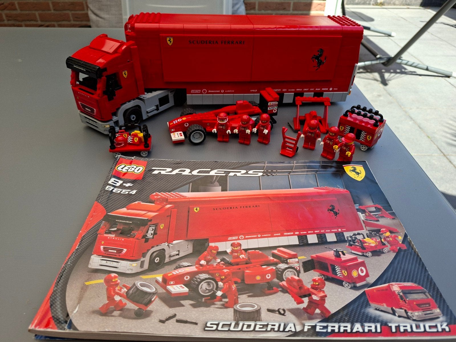 LEGO Racers 8654 Scuderia Ferrari Truck met Formule 1 auto, Gebruikt, Lego, Ophalen of Verzenden, Compleet