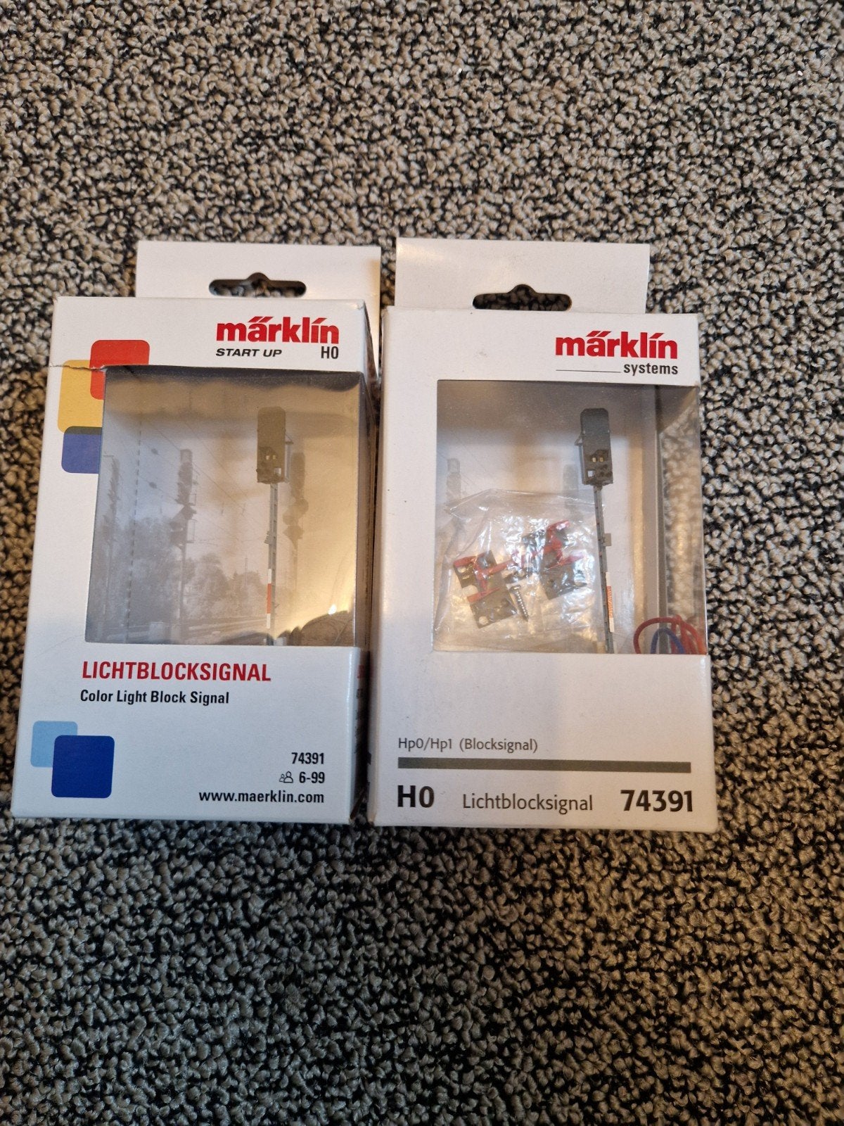 2x Märklin Lichtbloksignaal 74391 H0 - Nieuw in doos, Wisselstroom, Overige typen, Nieuw, Ophalen of Verzenden
