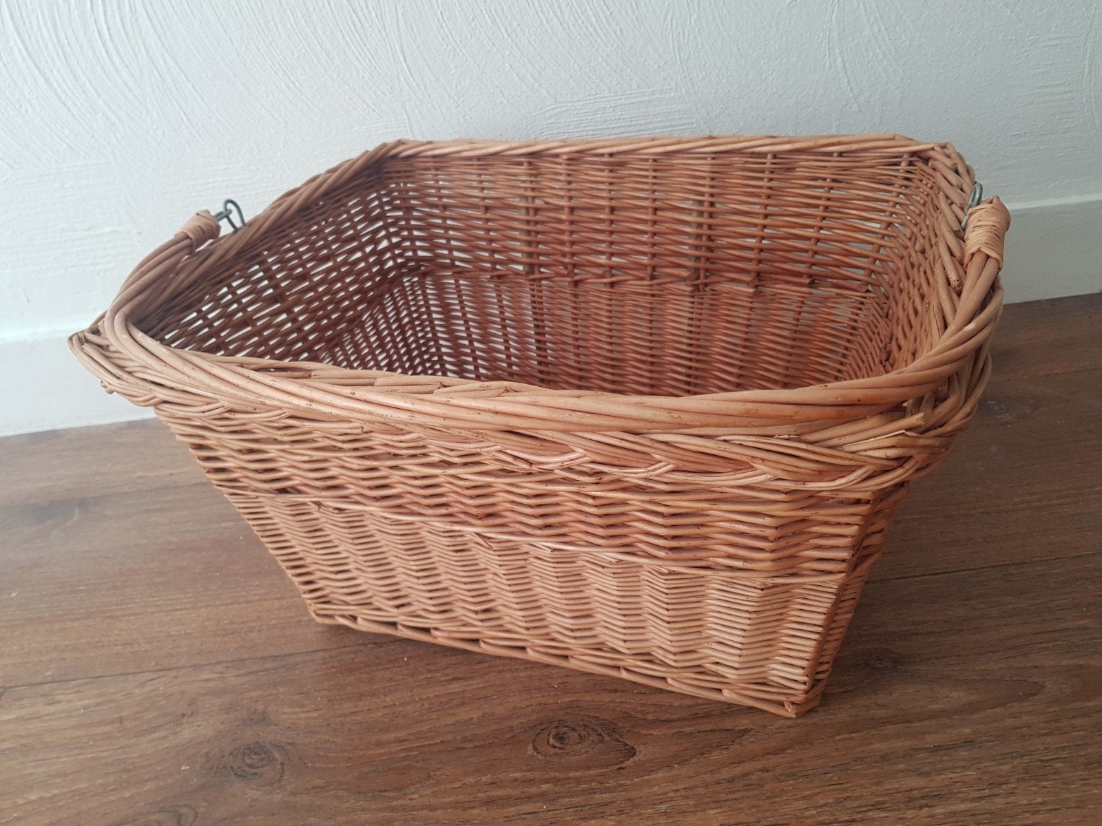 Rotan fietsmand voorop, Ophalen, Gebruikt, Fietsmand, Stuurbevestiging