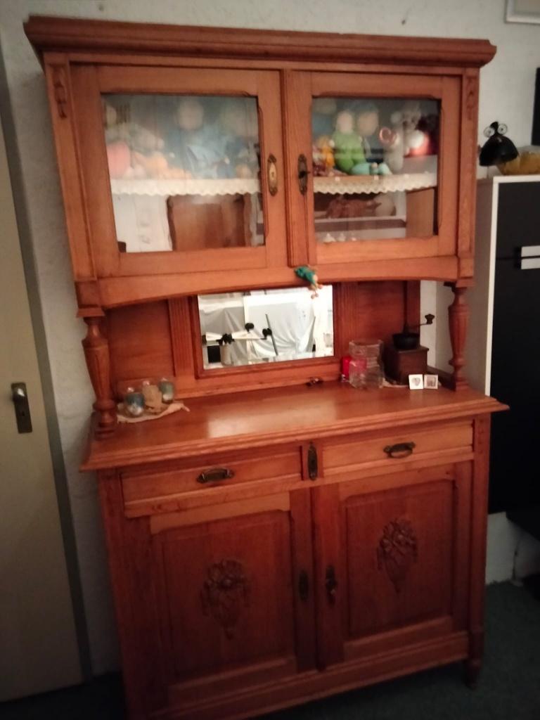 Buffetkast (massief eikenhout antiek), Ophalen, Gebruikt, 100 tot 150 cm, Eikenhout
