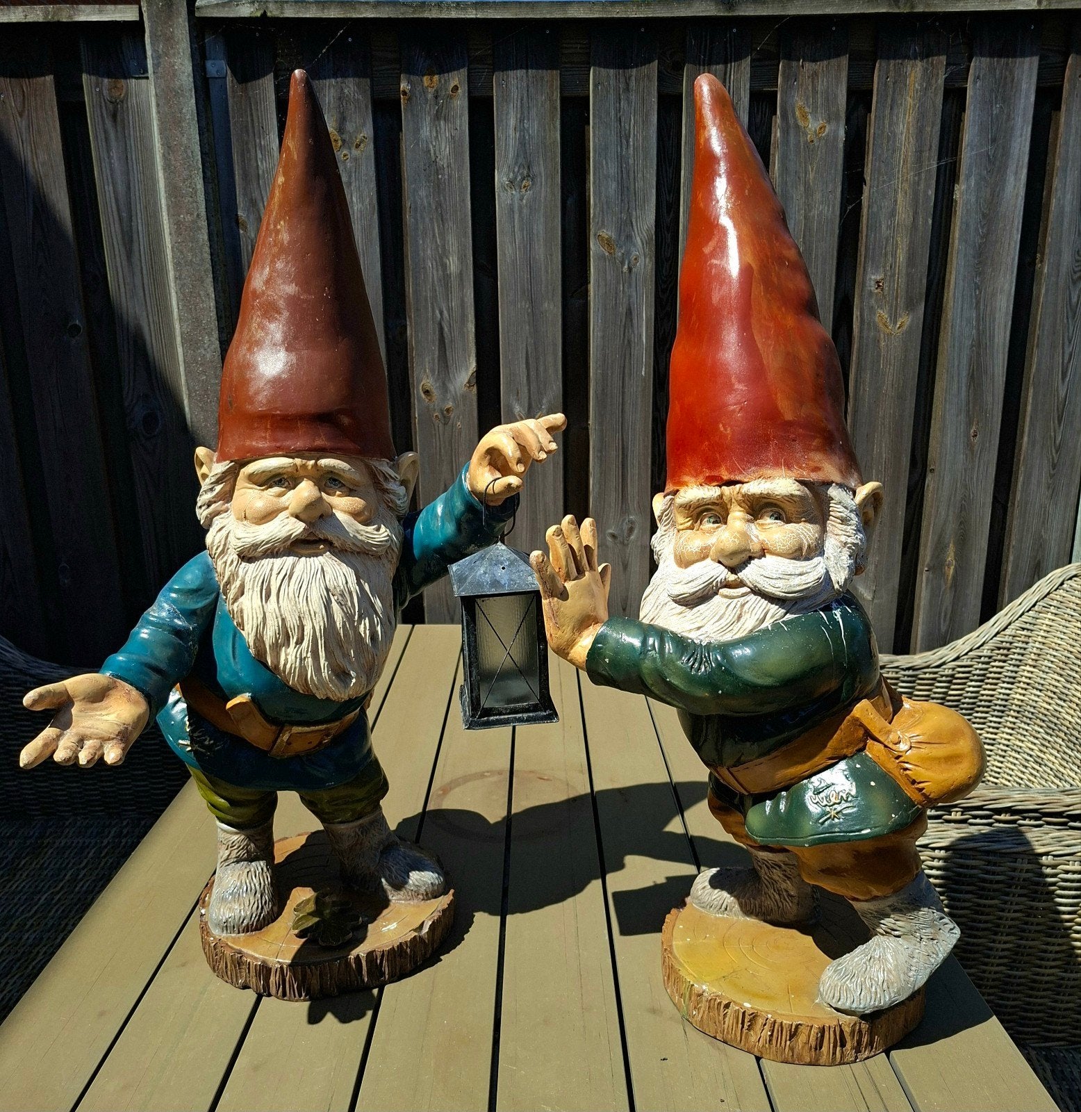 2 Grote Kabouters ca. 85cm van Rien Poortvliet, Ophalen, Gebruikt, Kunststof, Tuinkabouter