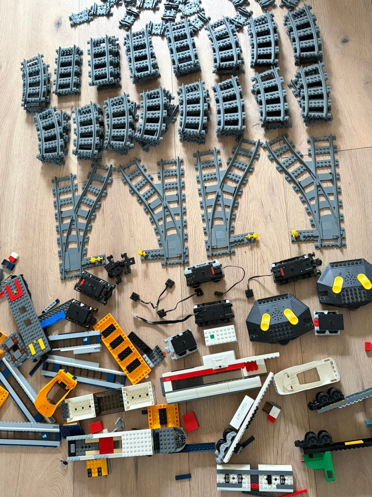Lego treinen partij lego trein onderdelen rails etc., Ophalen of Verzenden, Gebruikt