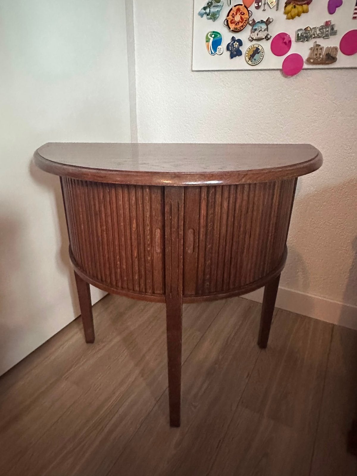 Antieke halfronde kast met rolluik 65cm hoog 70cm breed, Antiek en Kunst, Ophalen